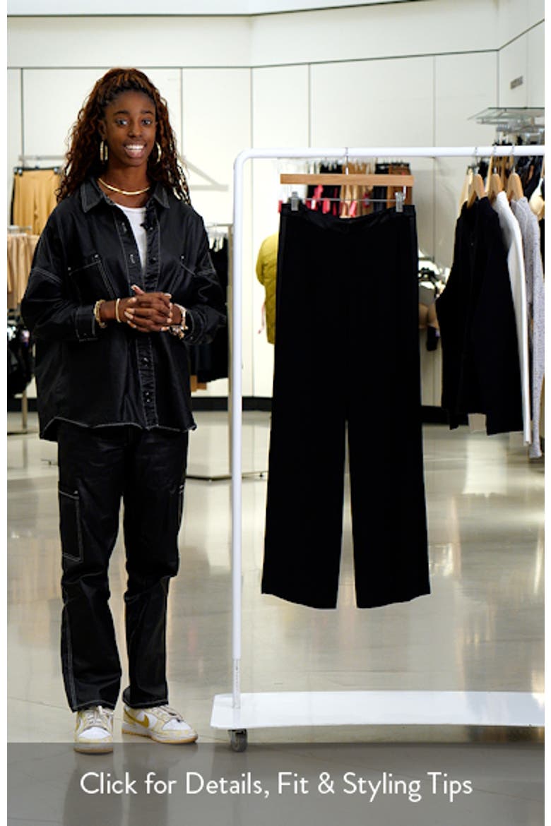 Soren Low Rise Wide Leg Satin Trim Pants video