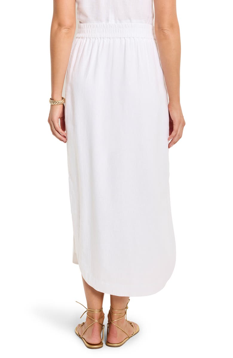 NIC+ZOE Rumba Linen Blend Curved Hem Skirt, Alternate, color, Paper White