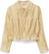 & Other Stories Lace Trim Button-Up Shirt