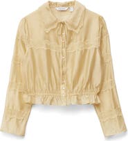 & Other Stories Lace Trim Button-Up Shirt
