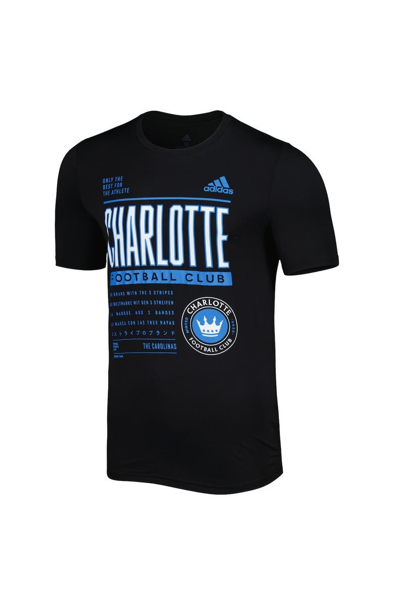 adidas Men's adidas Black Charlotte FC Club DNA Performance T-Shirt, Alternate, color, Black