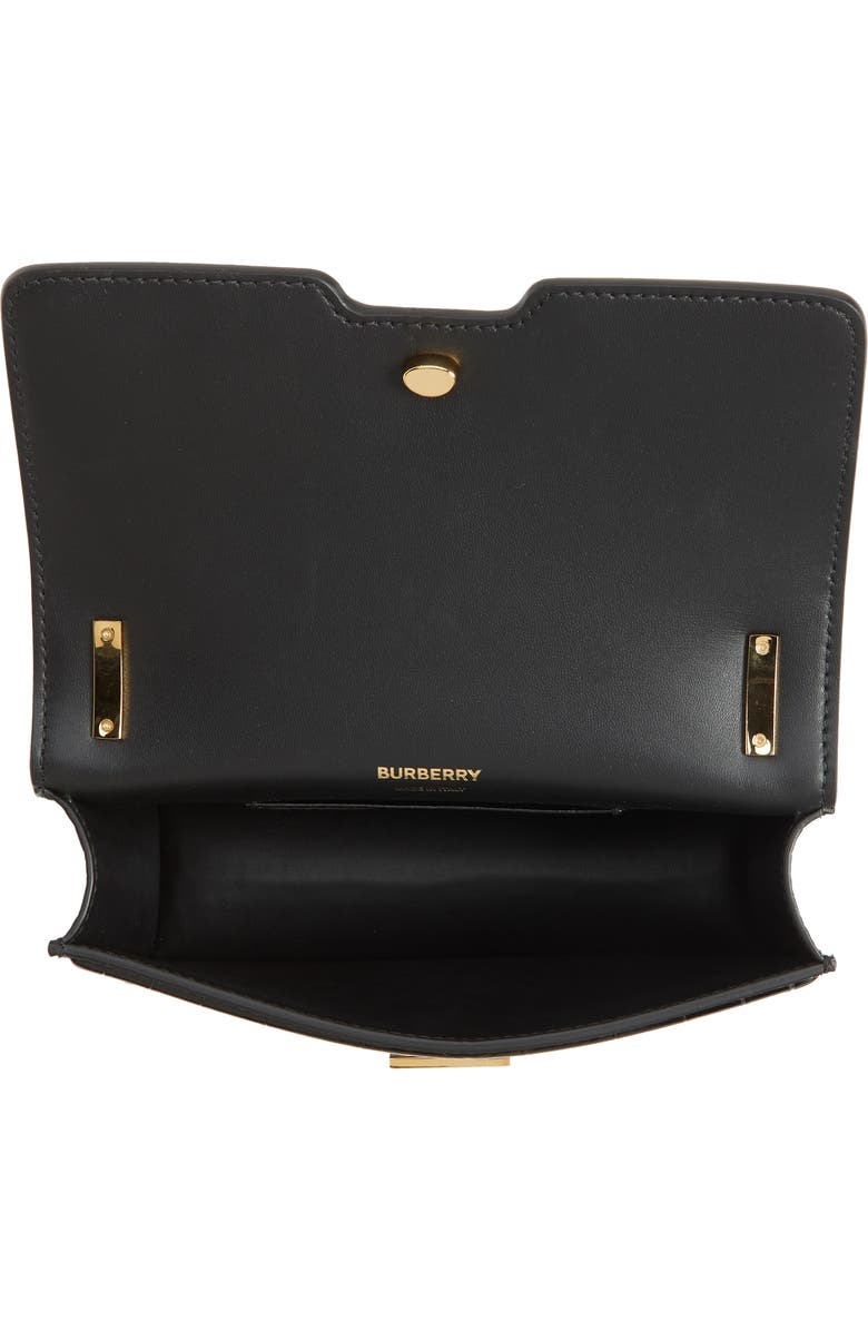 Burberry TB Monogram Croc Embossed Leather Shoulder Bag, Alternate, color,