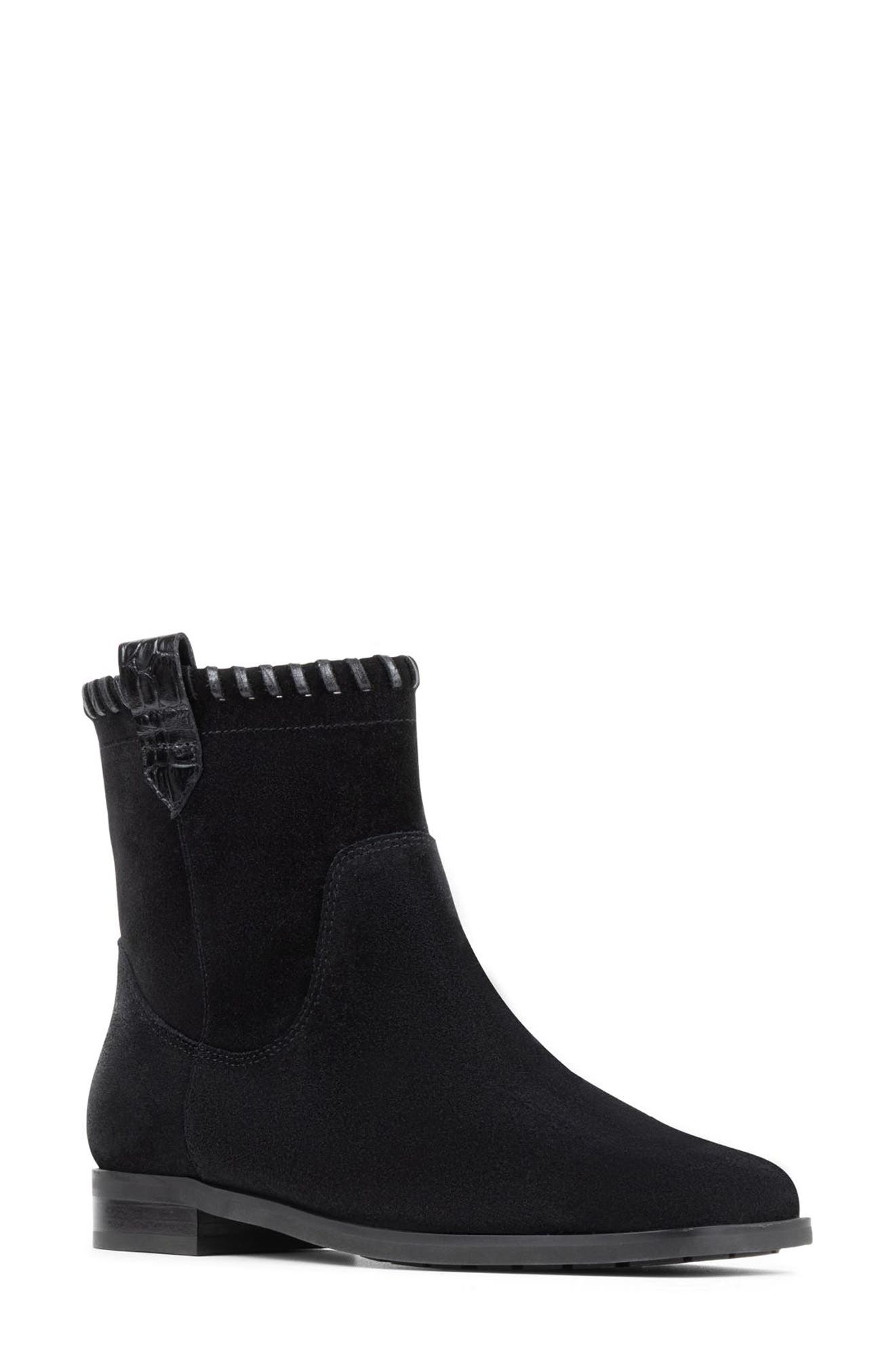 Karter Whipstitch Western Bootie, Main, color, BLACK