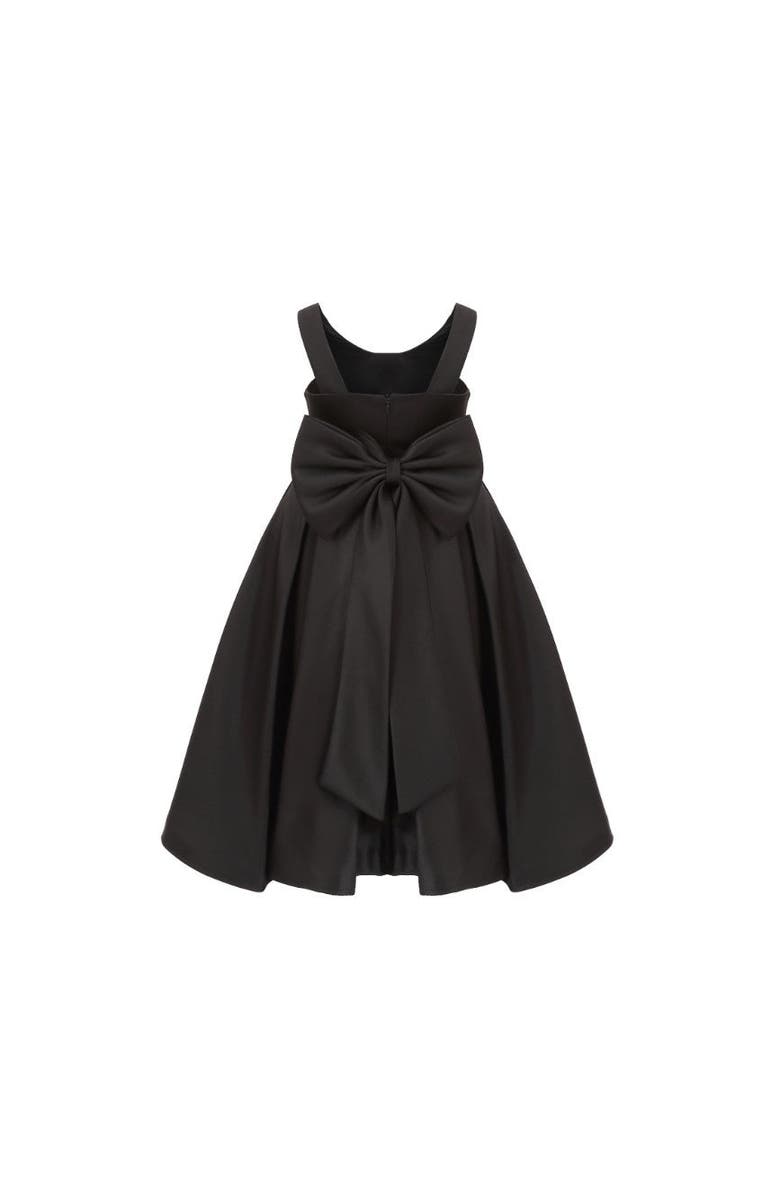 Tulleen Satin Bow-Back Dress, Alternate, color, Black