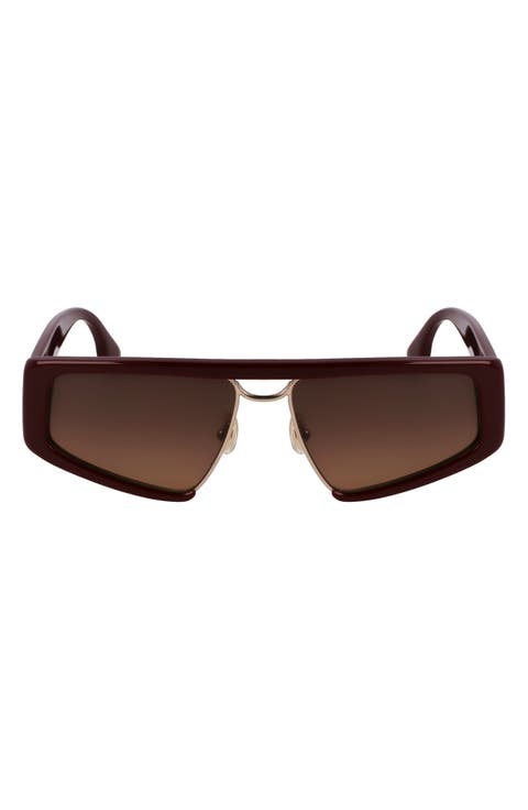 Classic Logo 57mm Gradient Modified Rectangular Sunglasses