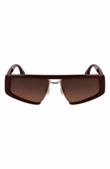Victoria Beckham Classic Logo 57mm Gradient Modified Rectangular Sunglasses