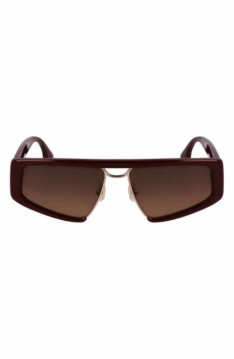 Victoria Beckham Classic Logo 57mm Gradient Modified Rectangular Sunglasses