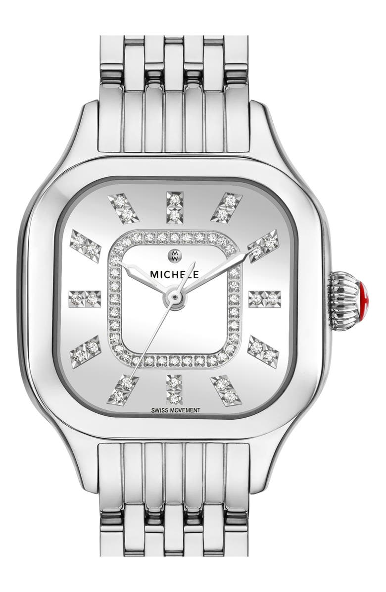 MICHELE Meggie Diamond Dial Bracelet Watch, 29mm, Alternate, color, 