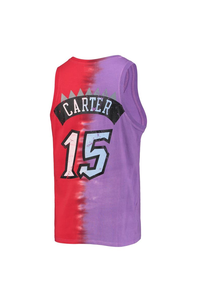 Mitchell & Ness Men's Mitchell & Ness Vince Carter Purple/Red Toronto Raptors Hardwood Classics Tie-Dye Name & Number Tank Top, Alternate, color, 