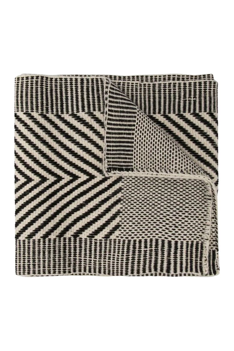 Chevron Scarf in Baby Alpaca, Main, color, Ivory/Black