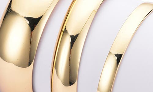 Adornia Set Of 3 Assorted Bangle Bracelets In Gold