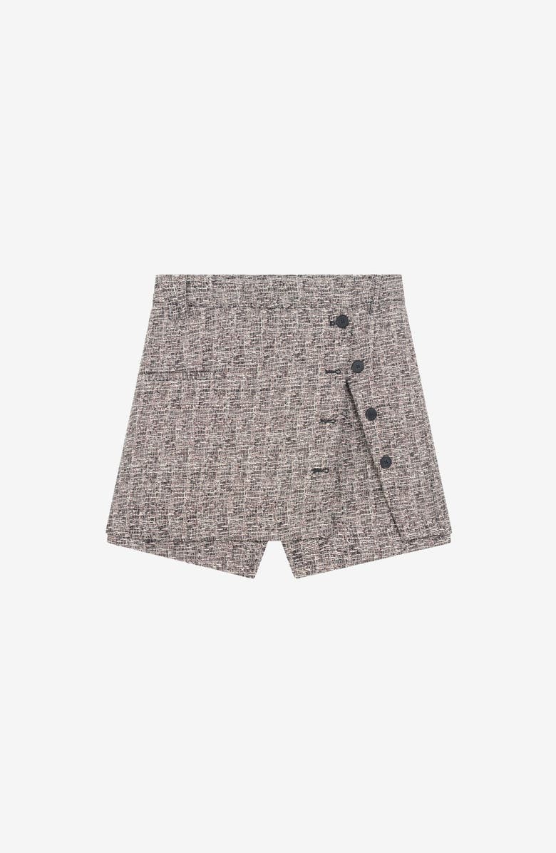 IRO Seren Metallic Tweed Skort, Alternate, color, Black / White / Lurex