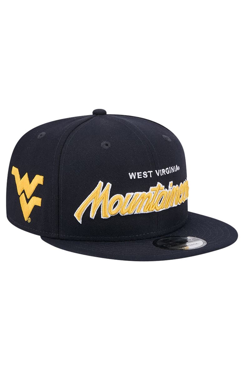 New Era Men's New Era Navy West Virginia Mountaineers Team Script 9FIFTY Snapback Hat, Main, color, Navy