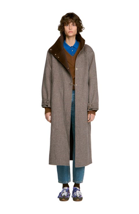 Oversized Check Coat