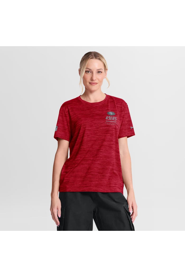 Women's Nike Scarlet San Francisco 49ers Sideline Velocity Dri-FIT T-Shirt, Alternate, color, Scarlet