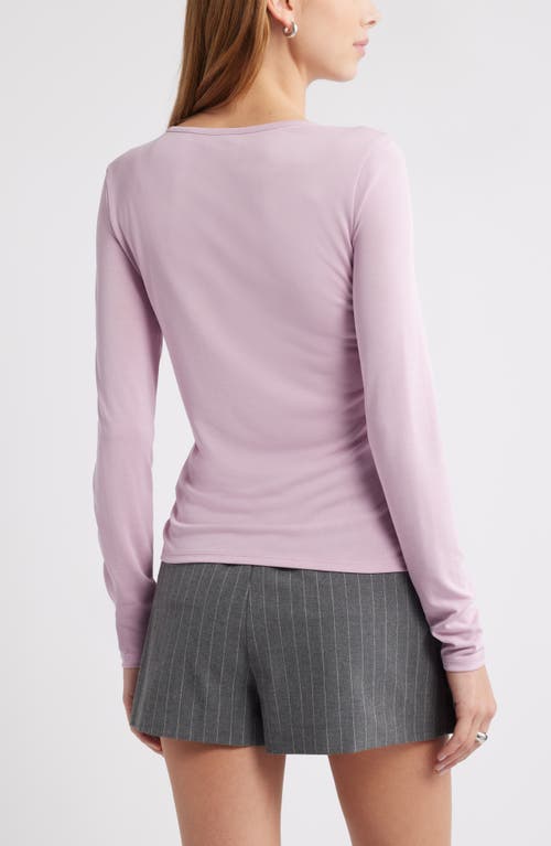 Open Edit Sanded Jersey Long Sleeve T-shirt In Purple Dawn