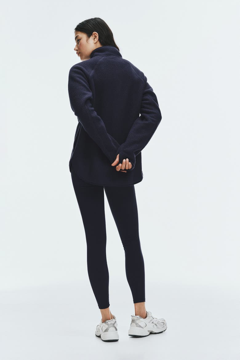 Teddy Fleece Activewear Jacket, Alternate, color, Navy blue