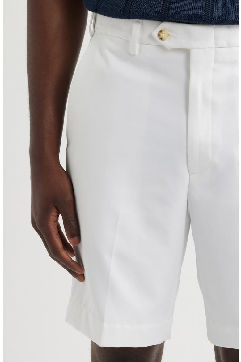 Microfiber Flat Front Shorts, Alternate, color, WHITE