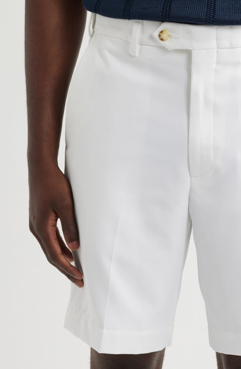 Berle Microfiber Flat Front Shorts, Alternate, color, White