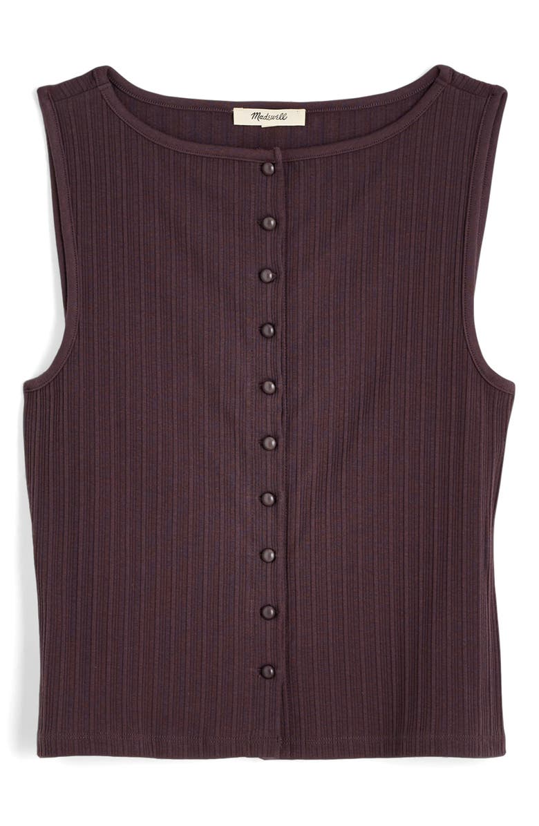 Madewell Rib Crewneck Vest Tank, Alternate, color, Chocolate Plum