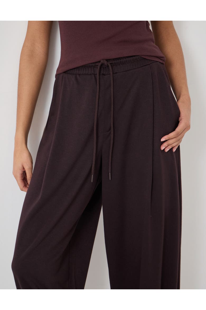 Sephy Bubble Hem Jersey Pants, Alternate, color, Dark Wine Red