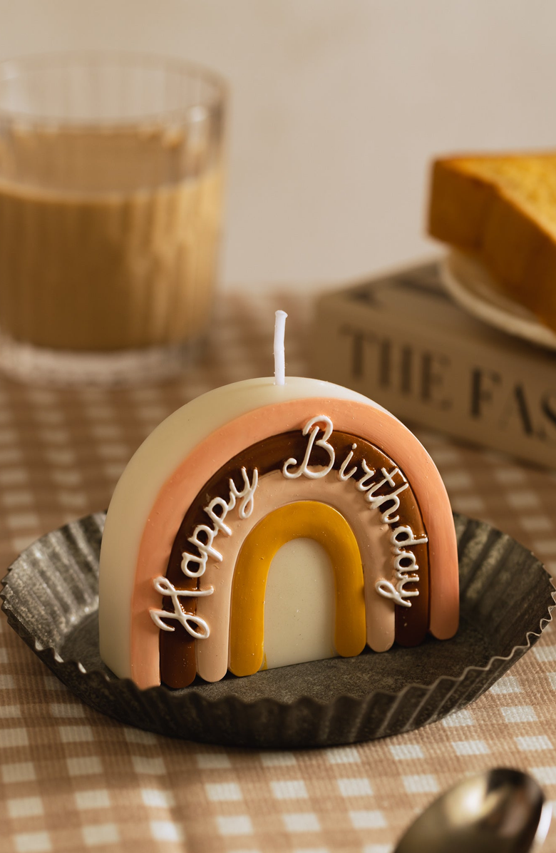 Southlake gifts Boho Rainbow Candle Cake Topper, Alternate, color, Multi