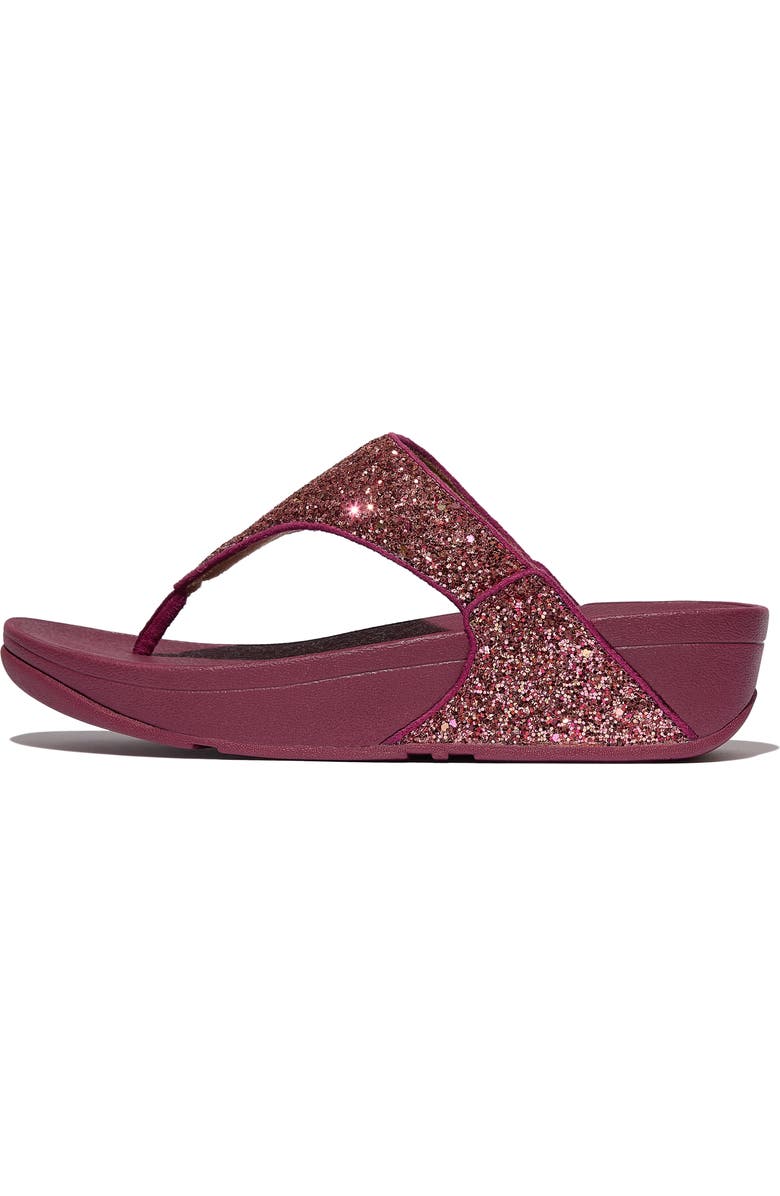 FitFlop Lulu Multi Tonal Glitter Toe Post Sandals, Alternate, color, Ruby Mix