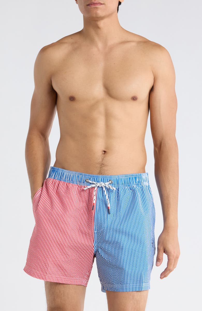 Party Pants Chapter Party Swim Shorts, Main, color, Red/ Blue Combo