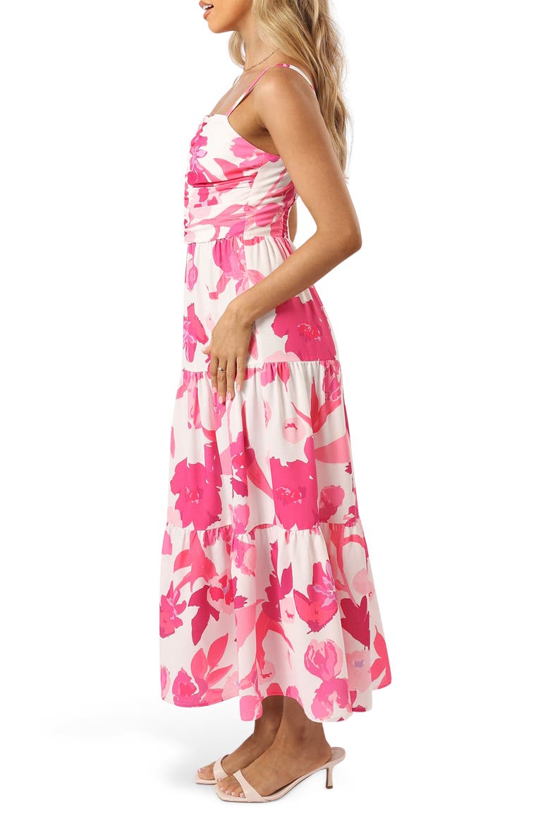 Monika Floral Fit & Flare Maxi Dress, Alternate, color, PINK FLORAL