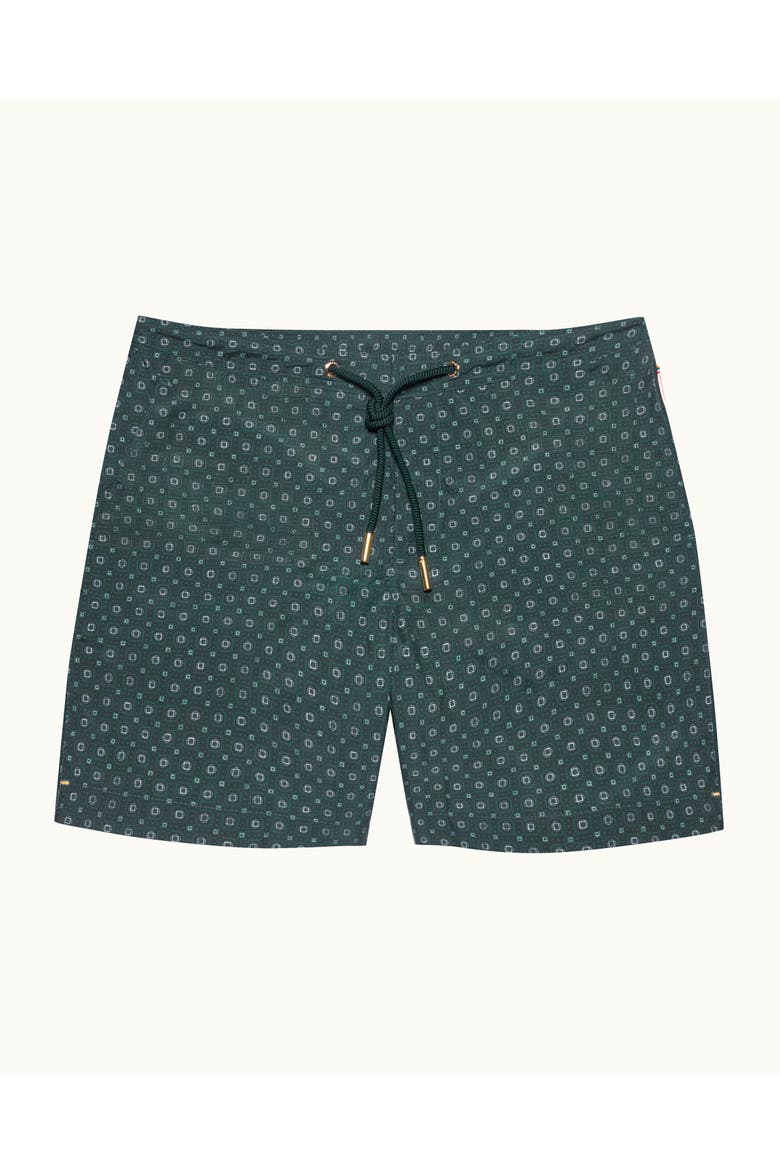 Bulldog Drawcord Tailored-Fit Swim Shorts, Main, color, TARRAGON GREEN