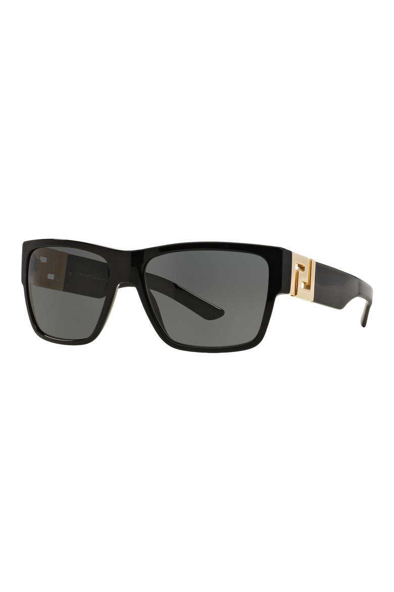 59mm Square Sunglasses, Alternate, color, BLACK/ GREY SOLID