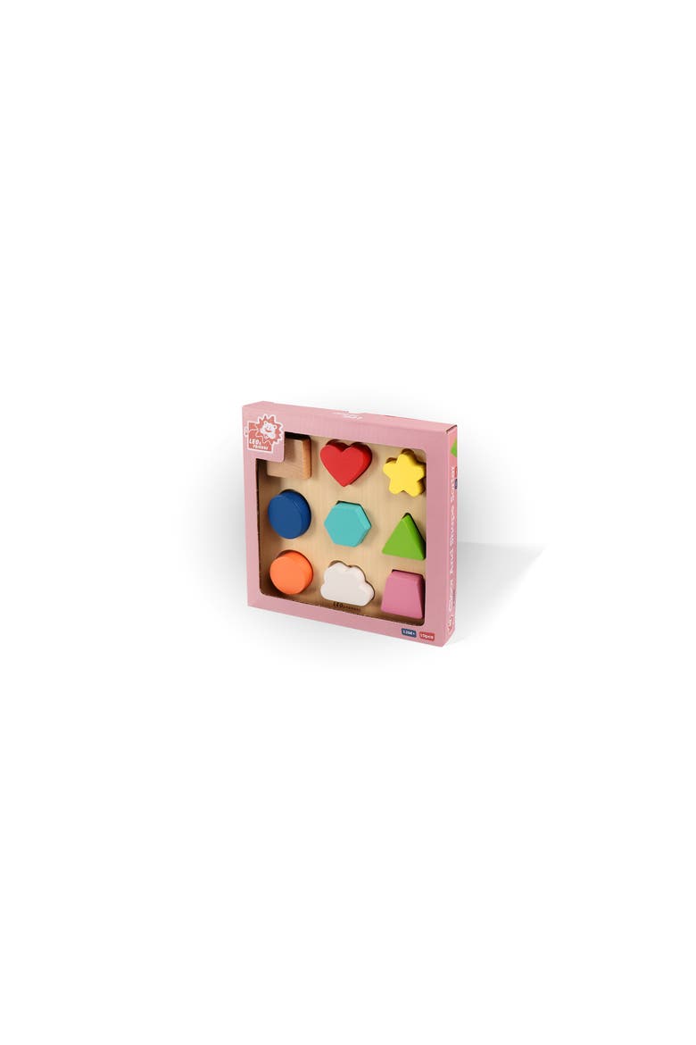 Color and Shape Sorter, Colorful Wooden Shape Puzzle for Children, Alternate, color, Pink