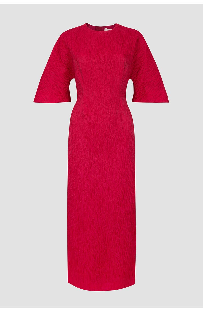Roksanda Falah Cloque Textured Midi Dress, Alternate, color, Bennett Red