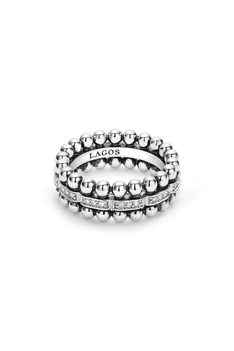 Caviar Spark Pavé Diamond Band Ring, Alternate, color, SILVER