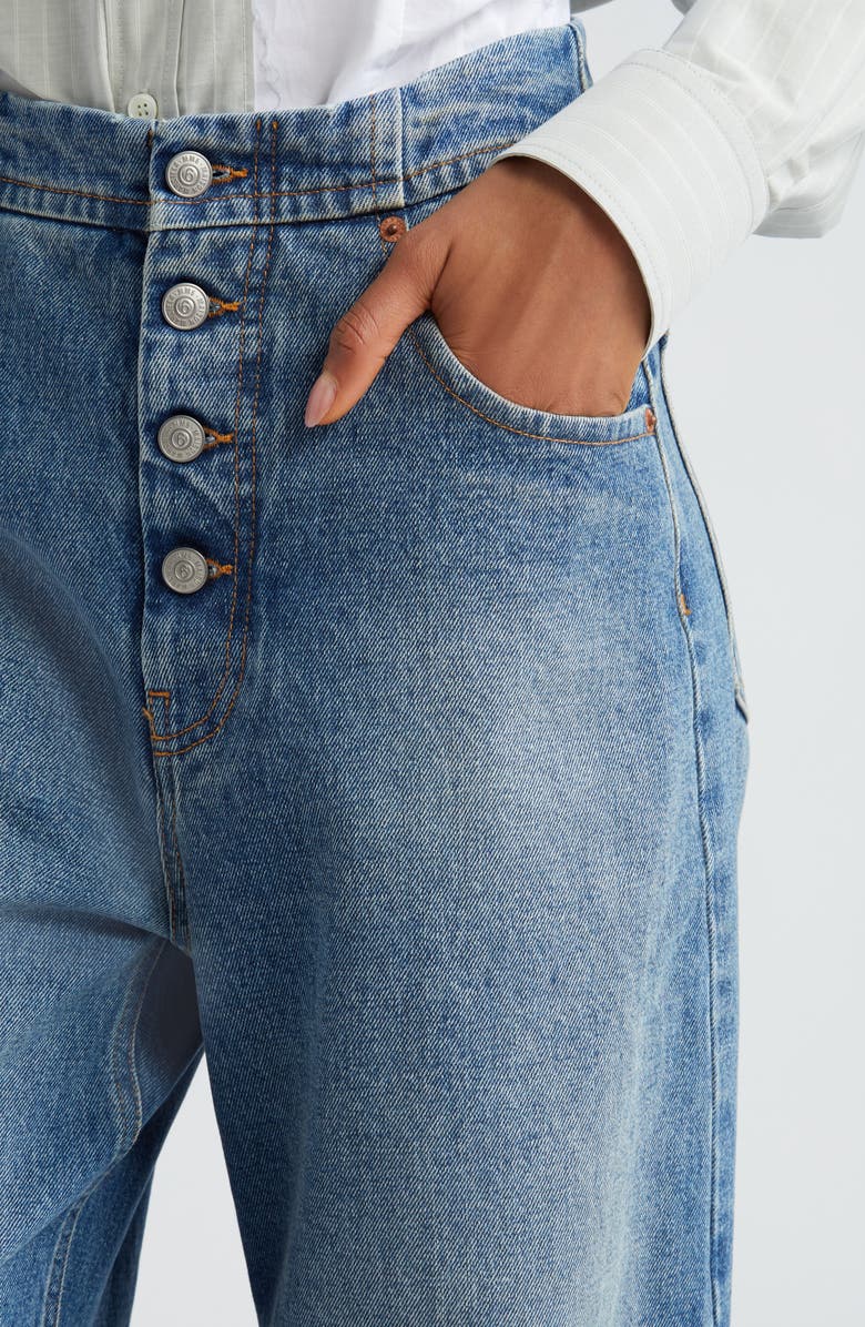 MM6 Maison Margiela Button Fly Balloon Leg Jeans, Alternate, color, Light Blue
