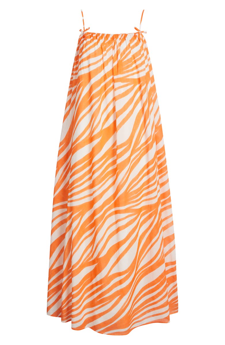 Du Paradis Viola Cotton Maxi Dress, Alternate, color, Orange Aurora Wave