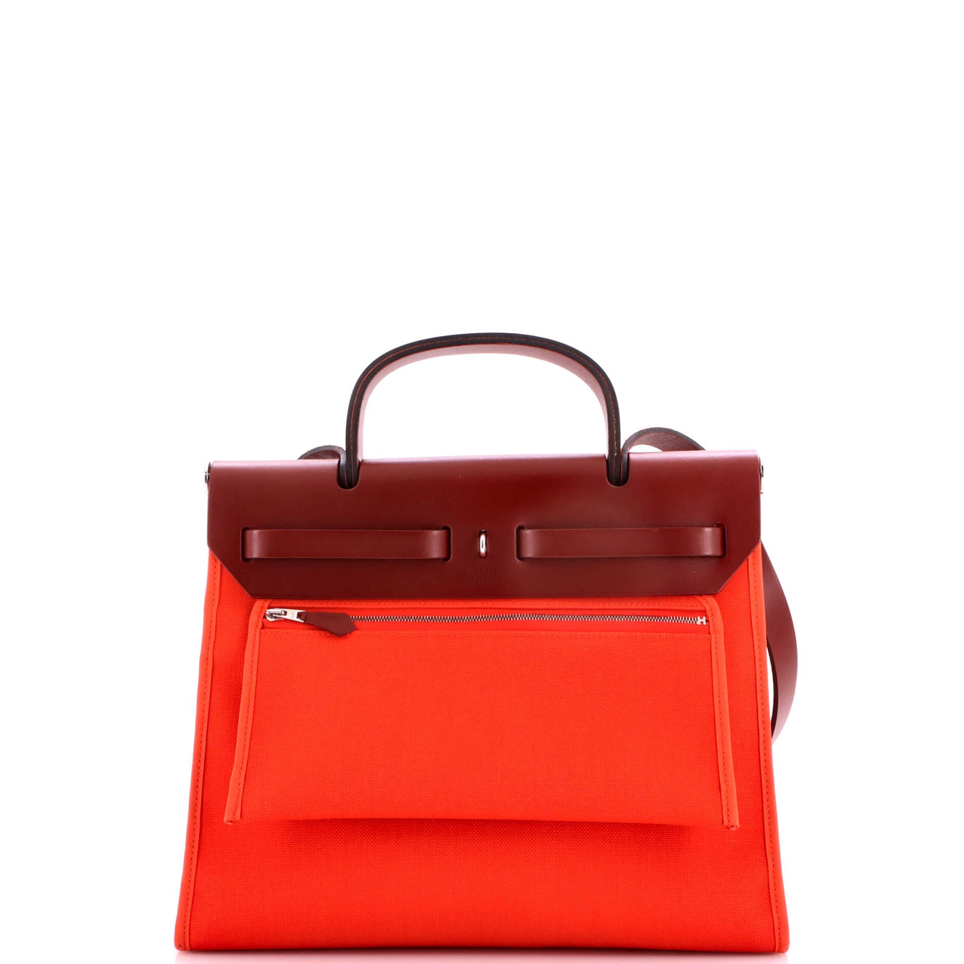 Pre-Owned Hermes Herbag Zip Leather and Toile 31, Alternate, color, Mecano