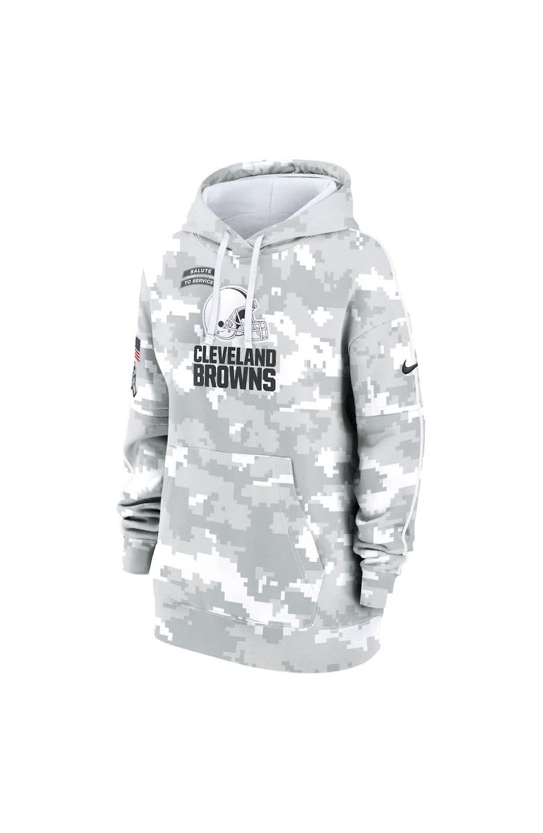 Nike Women's Nike Arctic Camo Cleveland Browns 2024 Salute To Service Club Fleece Oversized Pullover Hoodie, Alternate, color, 