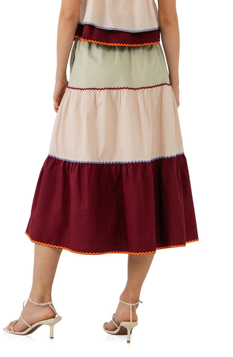 English Factory Colorblock Midi Skirt, Alternate, color, Multi