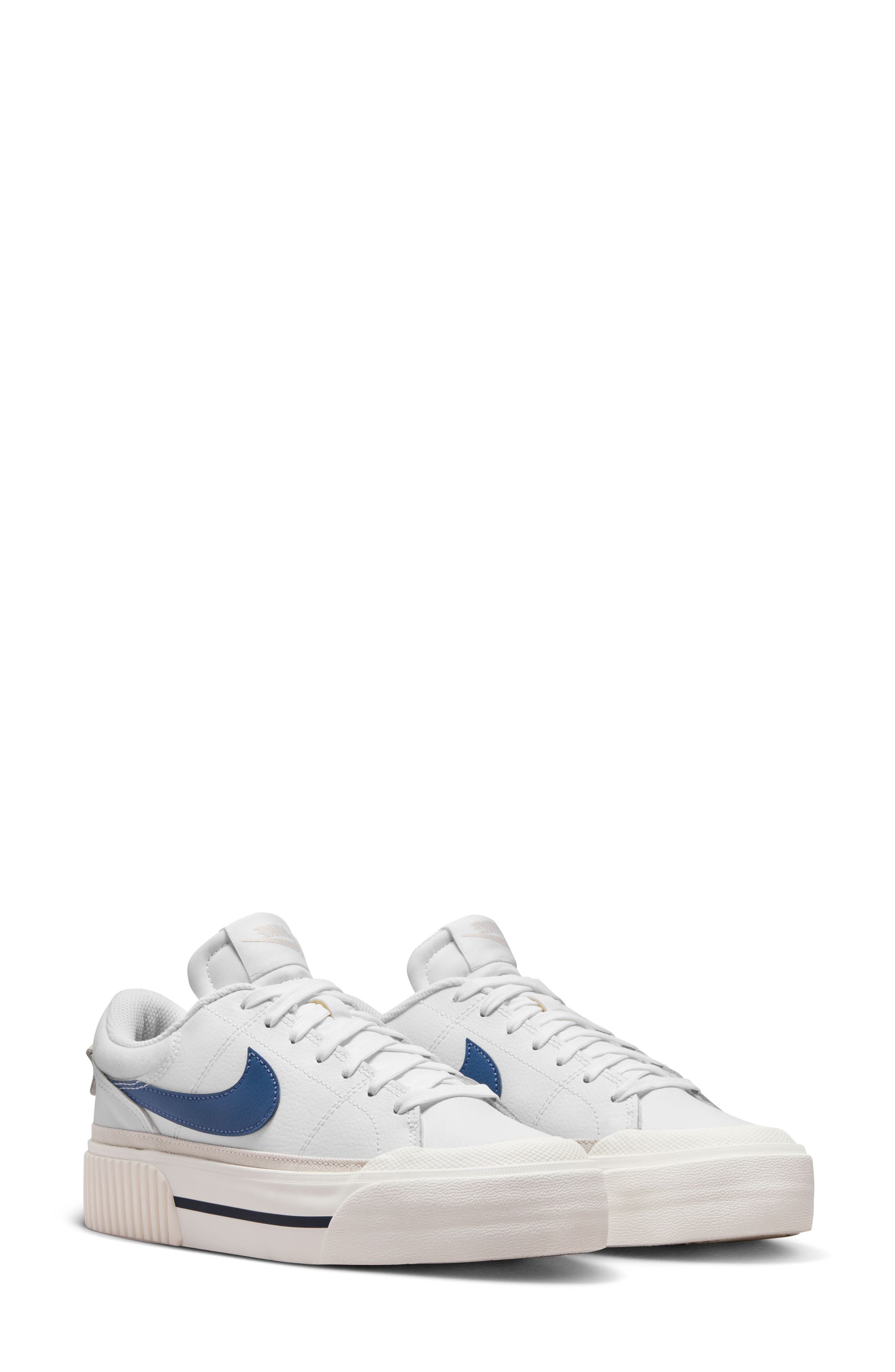 Court Legacy Lift Platform Sneaker, Main, color, WHITE/ BLUE/ OREWOOD/ SAIL