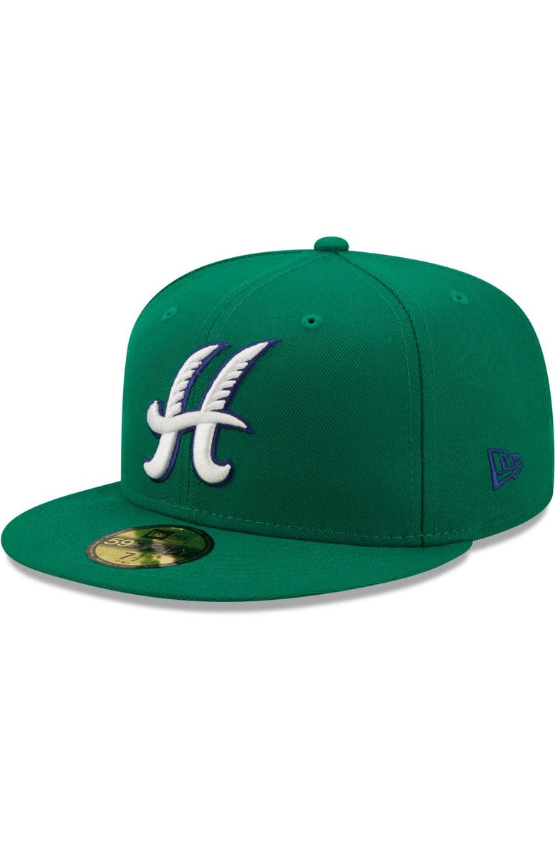 New Era Men's New Era Green Hartford Yard Goats Alternate Logo Authentic Collection 59FIFTY Fitted Hat, Main, color, Green
