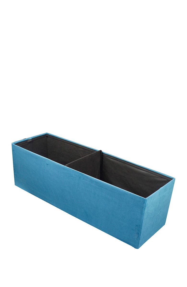 SORBUS Faux Suede Foldable Storage Bench - Teal, Alternate, color, 