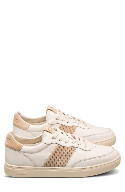 Clae Davis Perforated Low Top Sneaker In Offwhite Safari