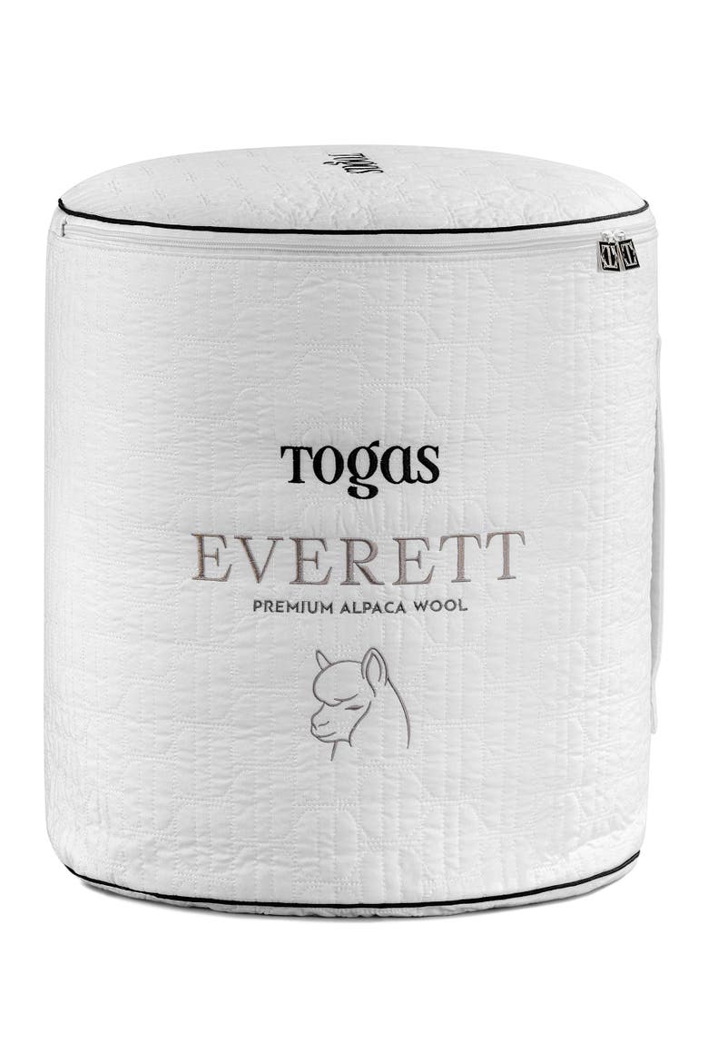 Everett alpaca wool comforter, Alternate, color, White
