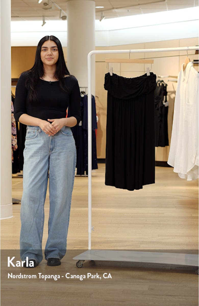 Strapless Jersey Midi Dress, sales video thumbnail