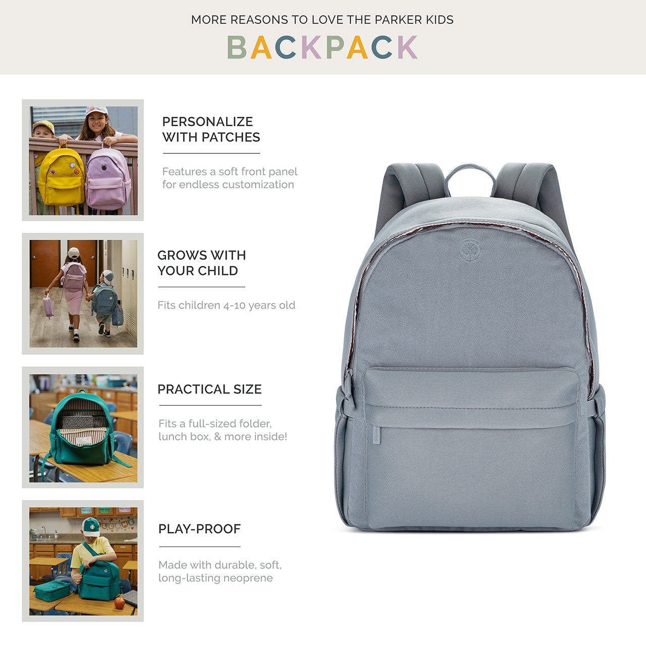 Parker Kids Co. Kids Backpack, Alternate, color, Rain