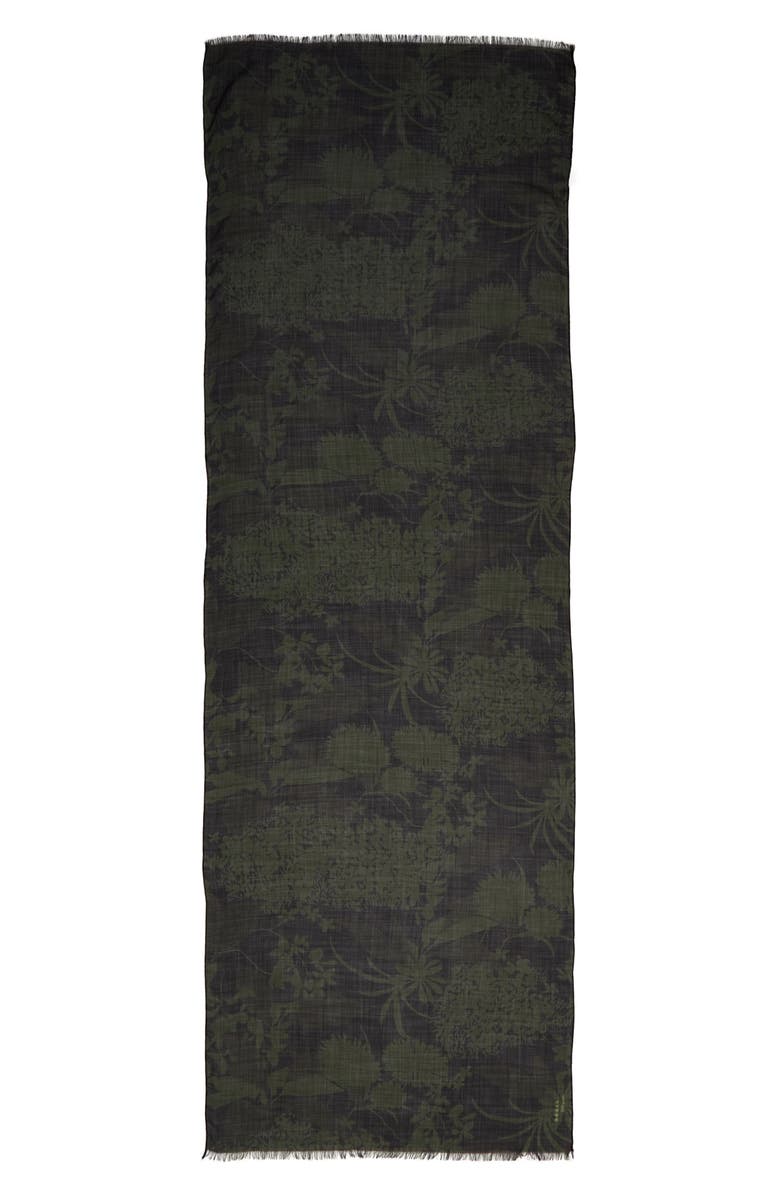 Akris Abraham Floral Cashmere & Silk Fringe Scarf, Main, color,