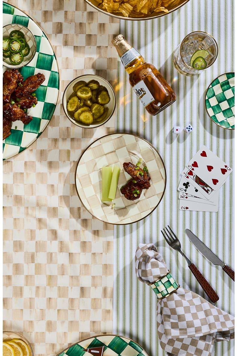 Mocha Check Salad Plate, Alternate, color, MOCHA
