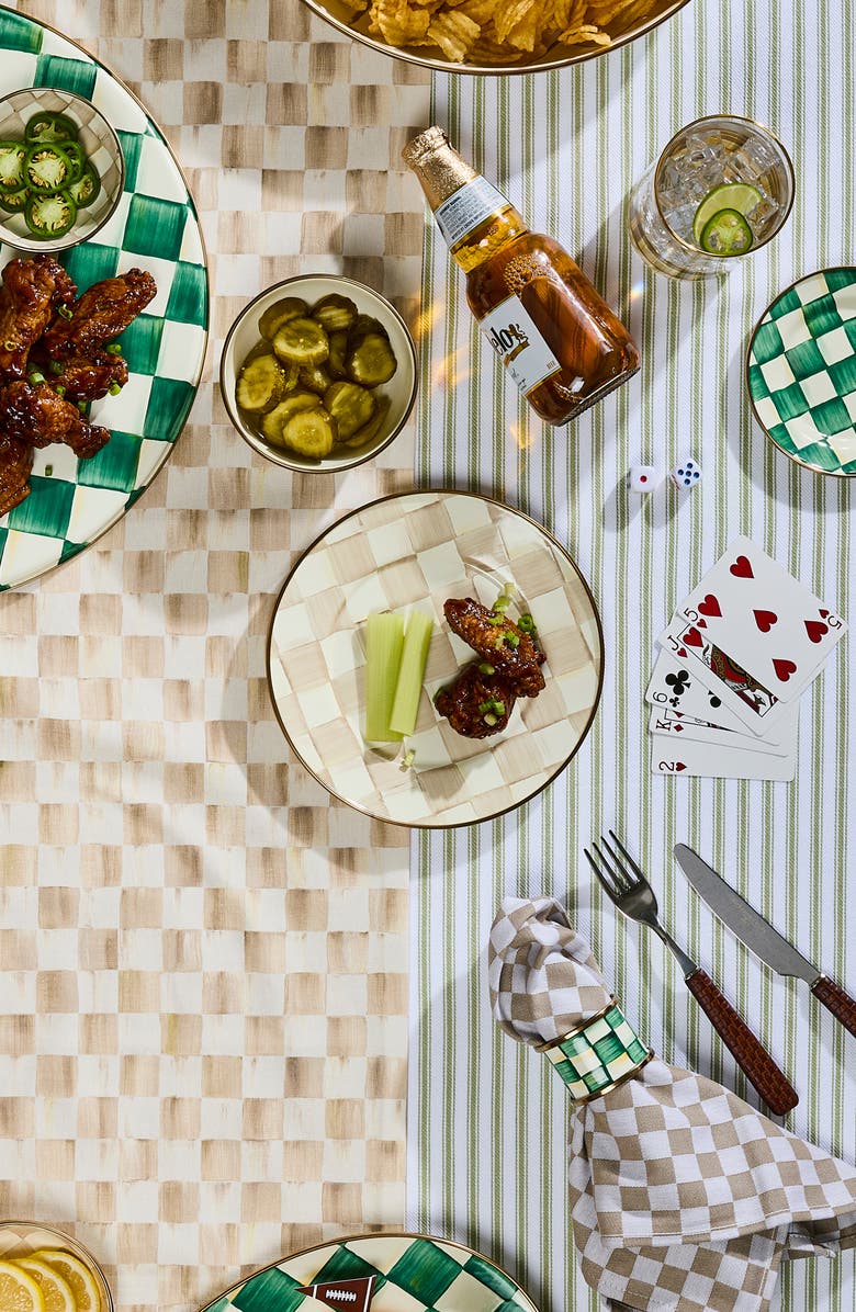 MACKENZIE CHILDS Mocha Check Salad Plate, Alternate, color, Mocha