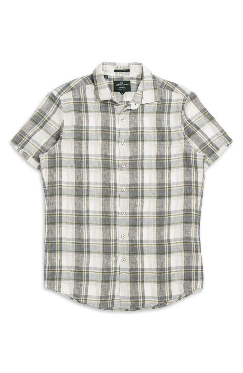 Rodd & Gunn Willow Park Plaid Short Sleeve Linen Button-Up Shirt, Alternate, color,